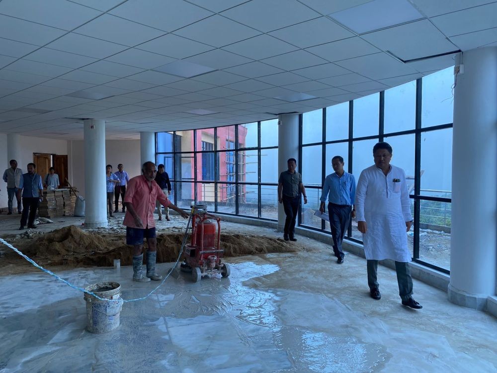 Minister Jacob Zhimomi inspected the ongoing construction of the new Cooperation Department Directorate Building at Pheregei, Meriema, Kohima on October 5.